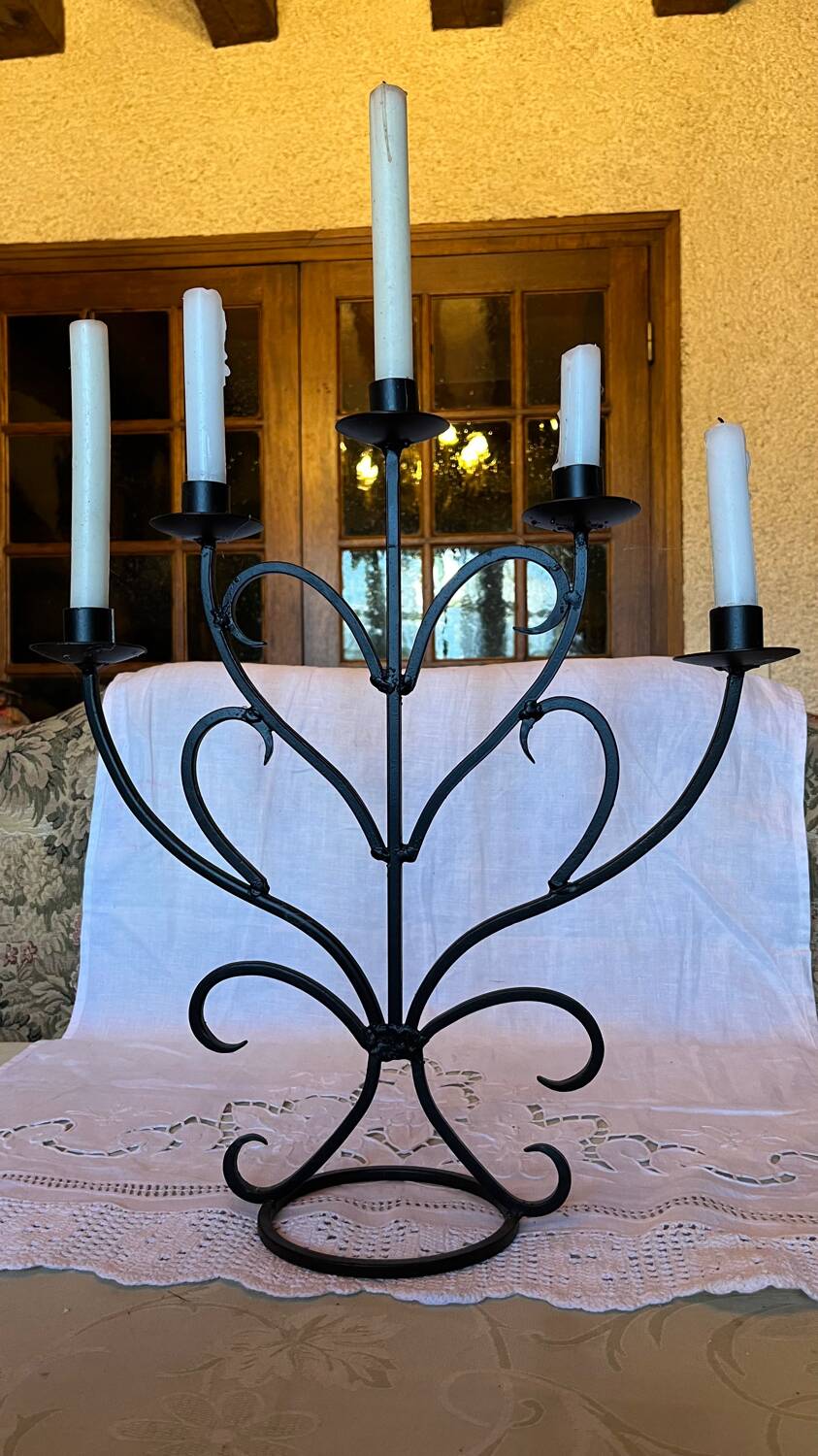 Metal heart candle holder 5 candles