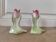 Pair of Art Deco barbotine tulip soliflore vases
