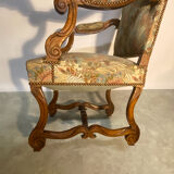 Louis XIII style walnut armchair