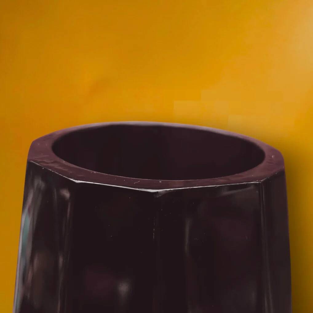 Large Ralph Lauren Home amethyst purple faceted glass vase