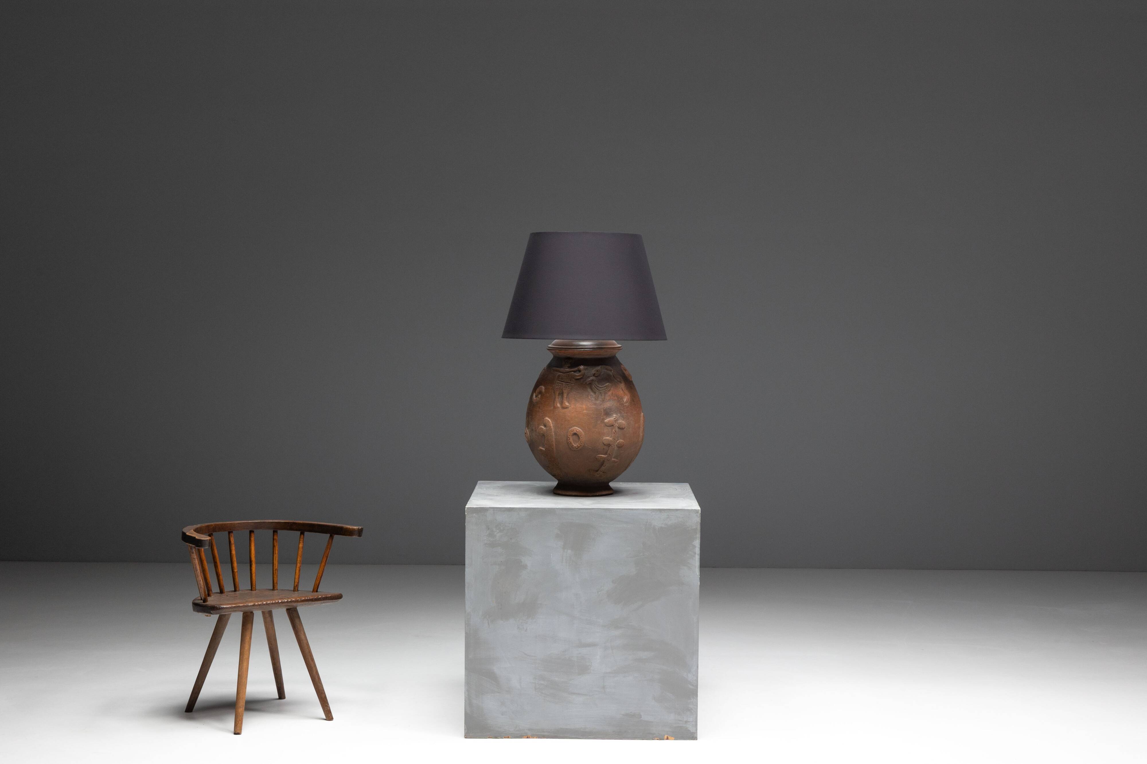 Handcrafted ceramic table lamps, France, 20th century