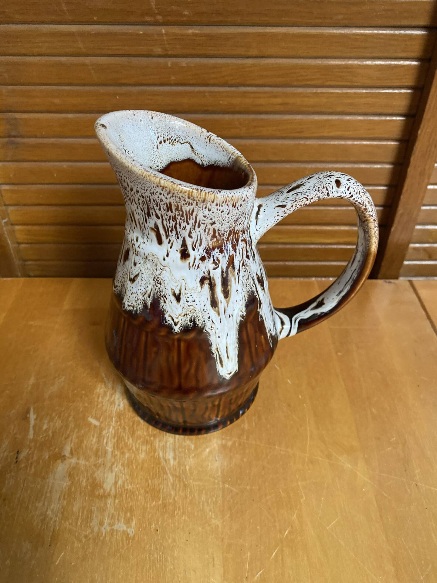 Vintage revol flamed ceramic barrel-shaped pitcher 1 litre