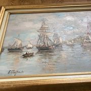 Oil painting on canvas signed, dimensions: height - 49cm - Width - 64cm -