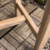 Art Deco farmhouse table in raw wood