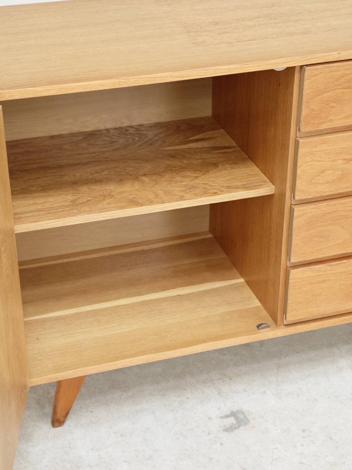 U-458 oak sideboard by Jiri Jiroutek for Interier Praha 1960