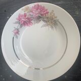 6 hollow porcelain plates with art deco peony pattern