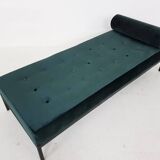 Mid-century velvet and metal daybed, The Netherlands, 1960's
