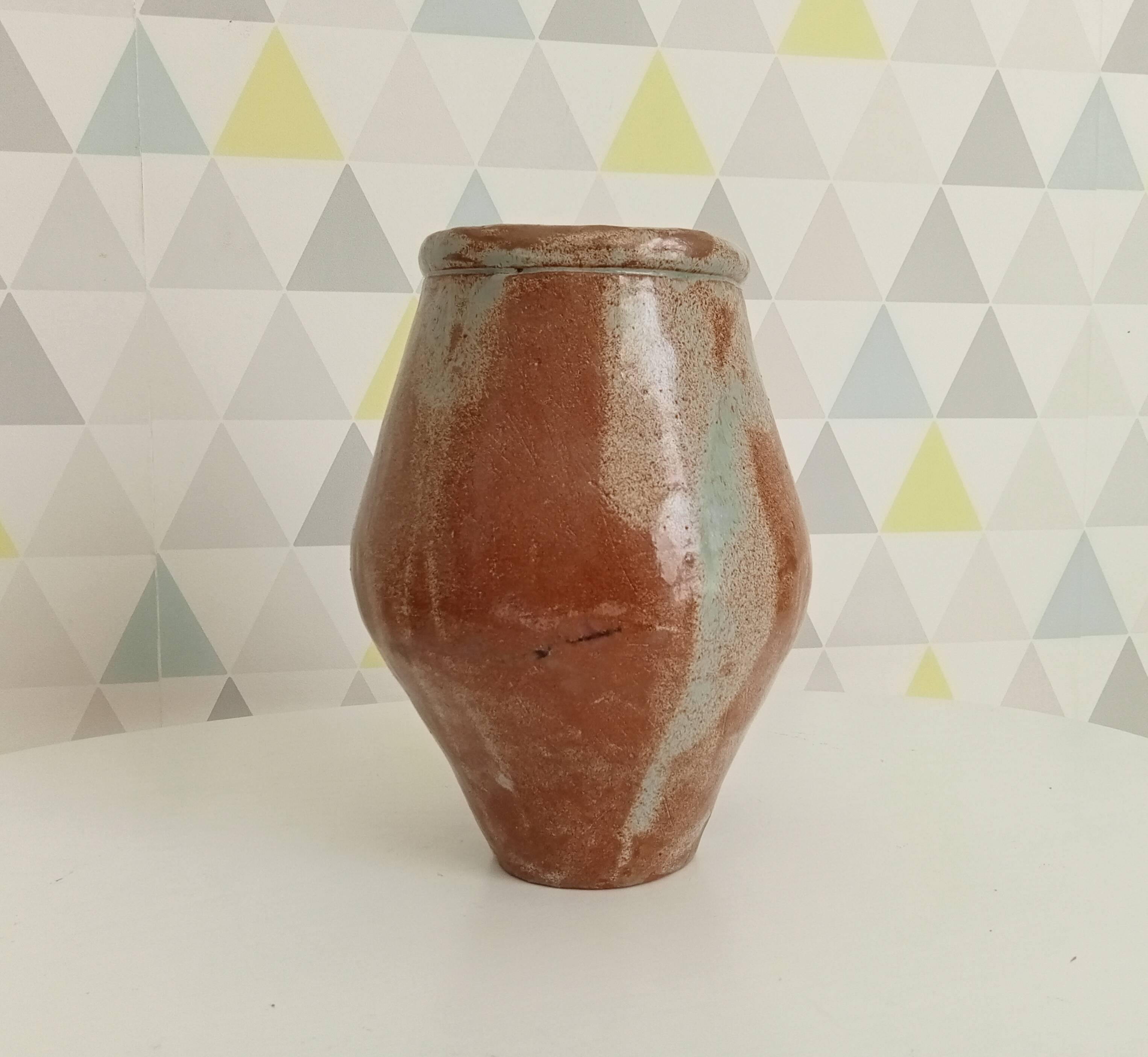 Glazed stoneware vase from the 70s
