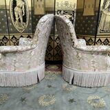 Paire de fauteuils chauffeuses Napoléon III