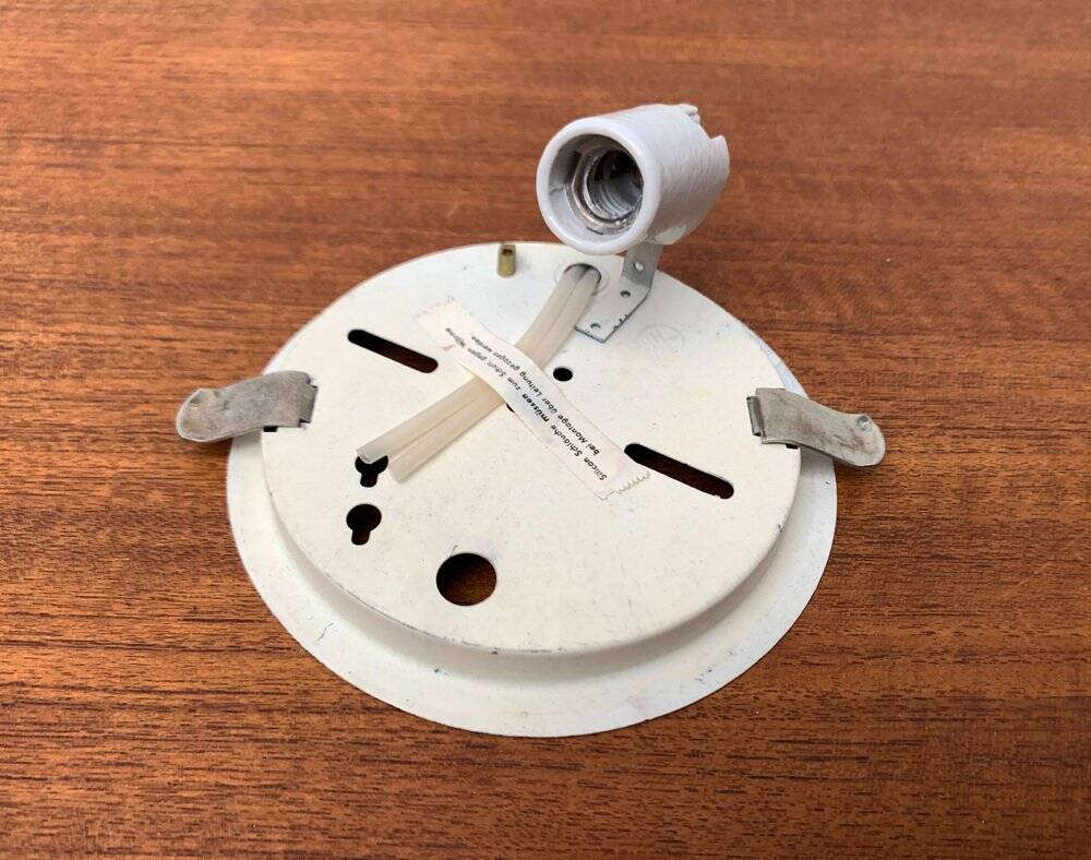 Mid-century German minimalist glass ceiling or wall lamp by Big, 1960s.