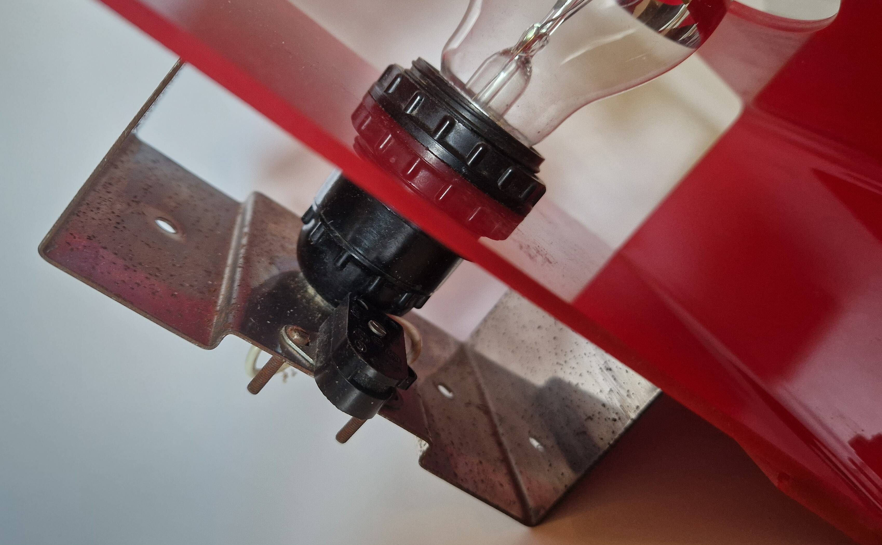 Vintage red disco wall light 1970 Jocelyne Trocmé