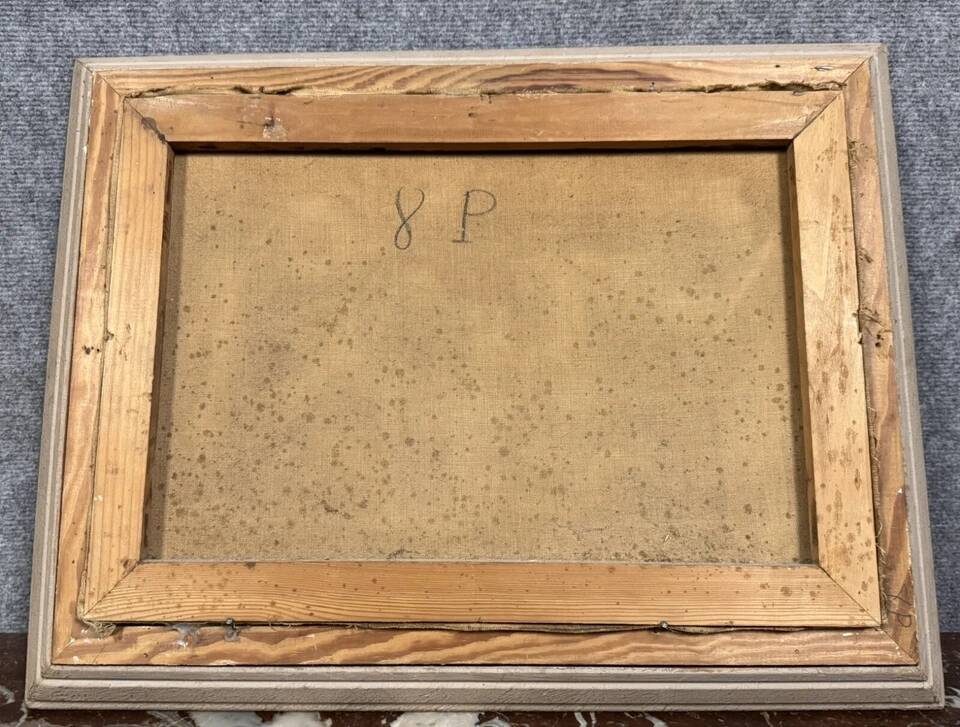 P. Guivalot: Oil painting on canvas, lively rural landscape, signed and dated 1956