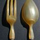 Carving Set + Salad Server Horn and Stainless Steel