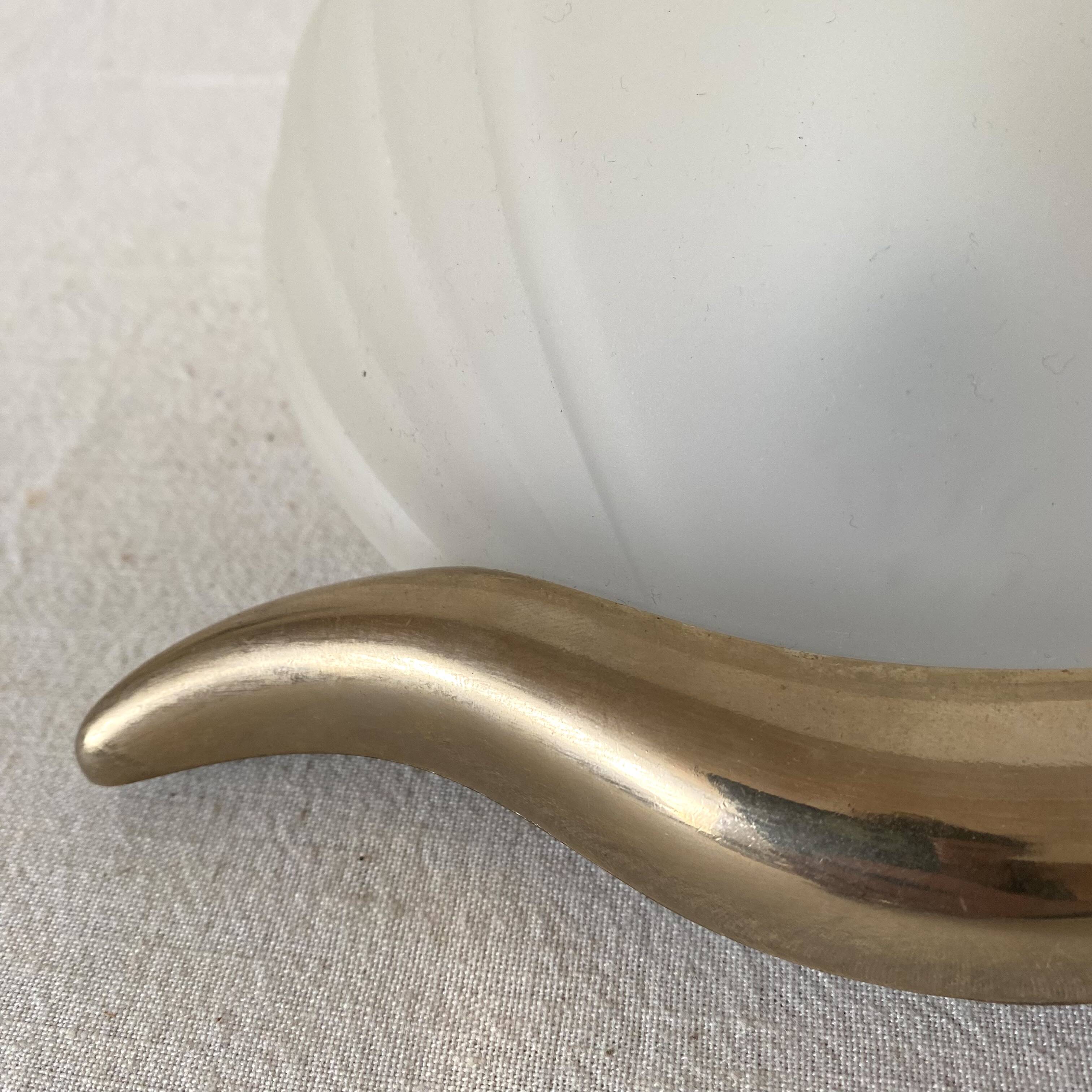 Vintage frosted glass wall lamp from the 80s