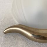 Vintage frosted glass wall lamp from the 80s