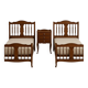 2 beds and a vintage bedside table in solid cherry wood