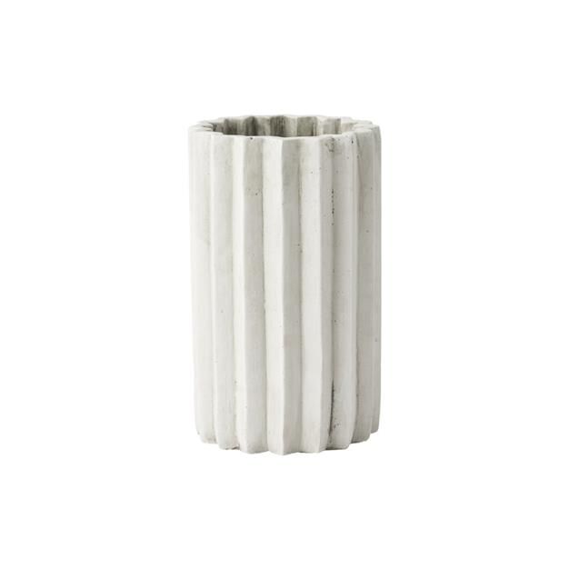 White cement vase 20cm