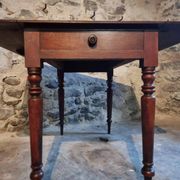 Table à abattants anglaise ancienne en acajou, fin XIXe siècle