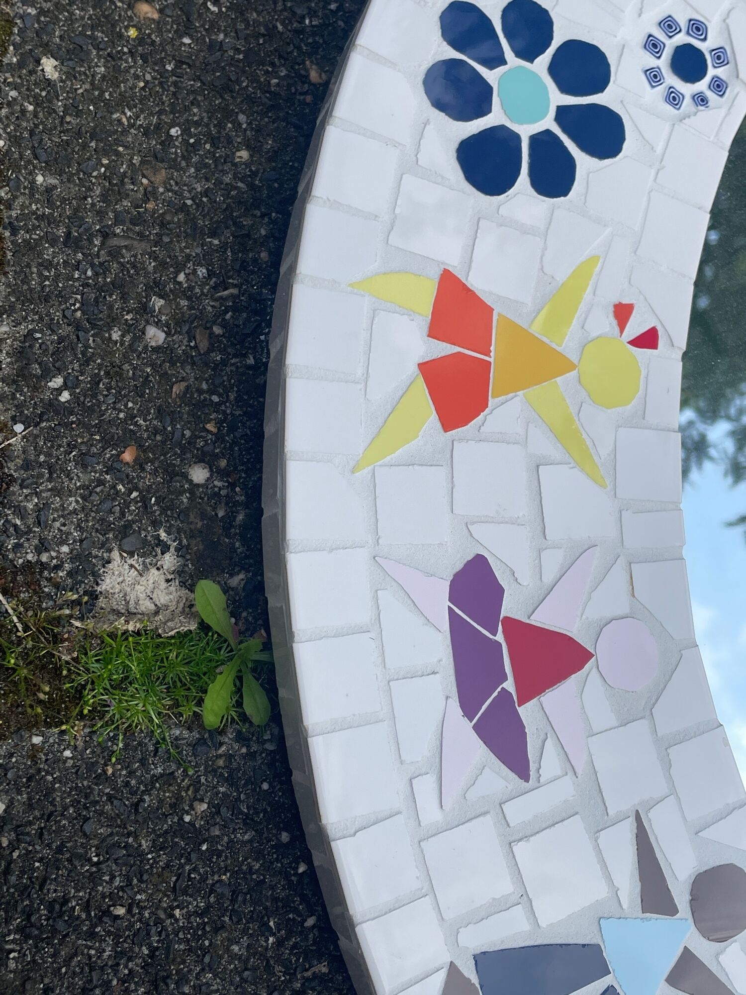 Vintage Mozaik mirror. Children mirror, Childsroom mirror tiles.