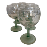 Set of 6 glasses green foot ball 14cm 1970