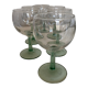 Set de 6 verres ballon à pied vert 14cm 1970