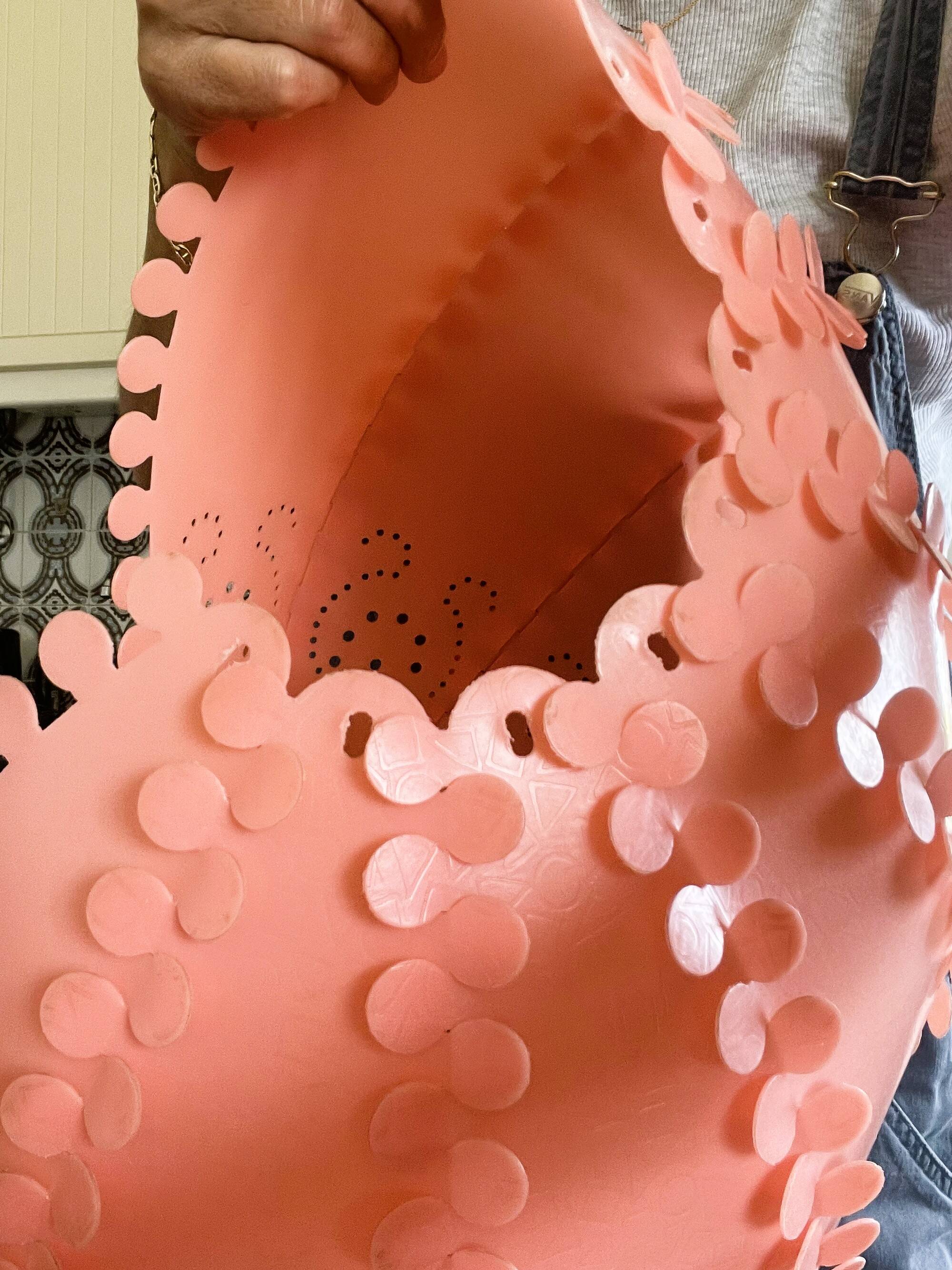 Large coral hanging pendant light Danish modern