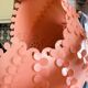 Large coral hanging pendant light Danish modern