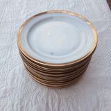 Set of golden Limoges plates