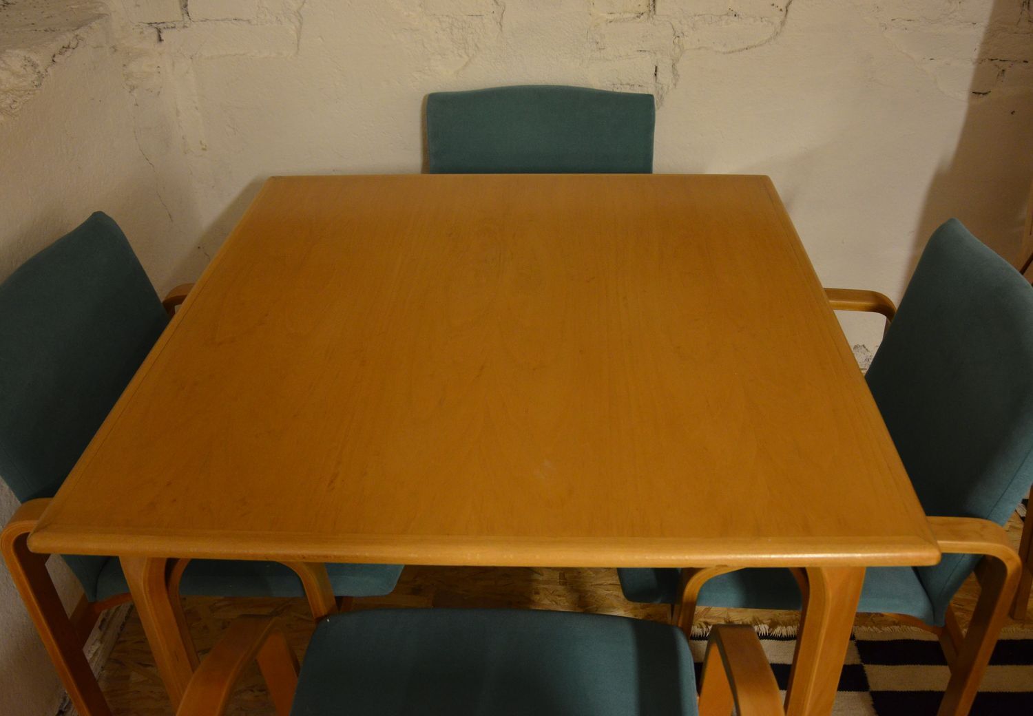 Square wooden 80s table