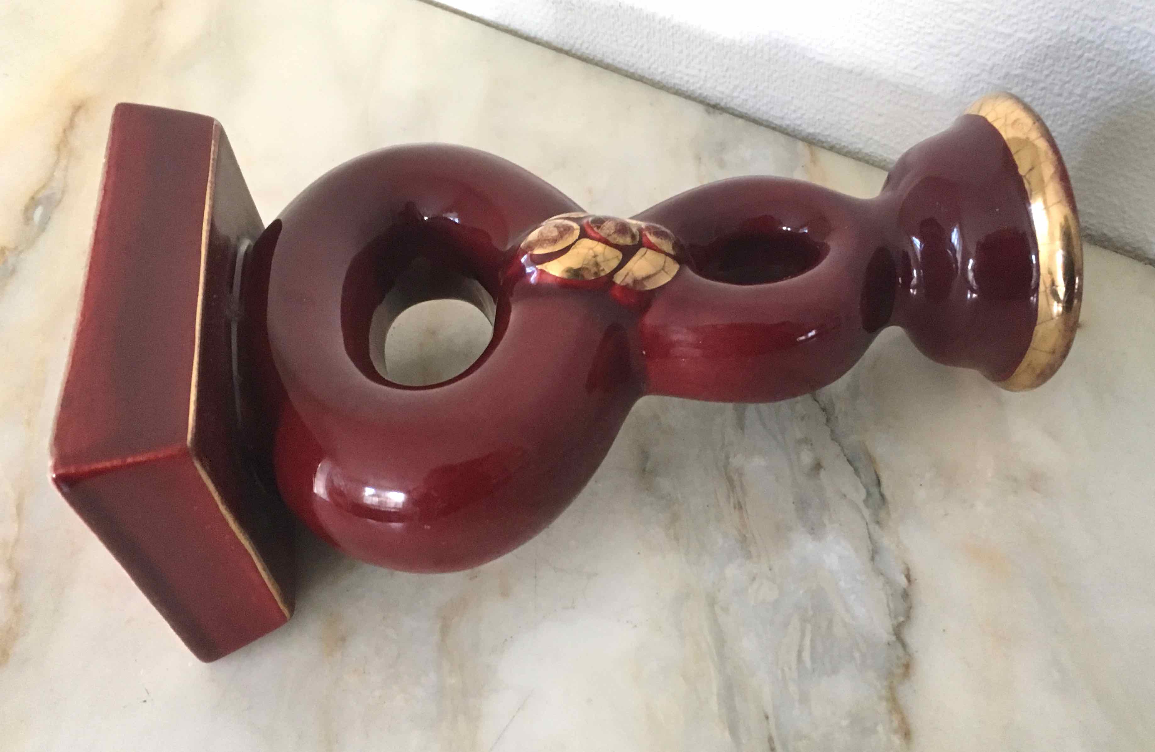 Candlestick ceramic art of bordeaux 1930