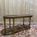 Bench - Piano bench in caning and gilded wood in the Louis XVI style.