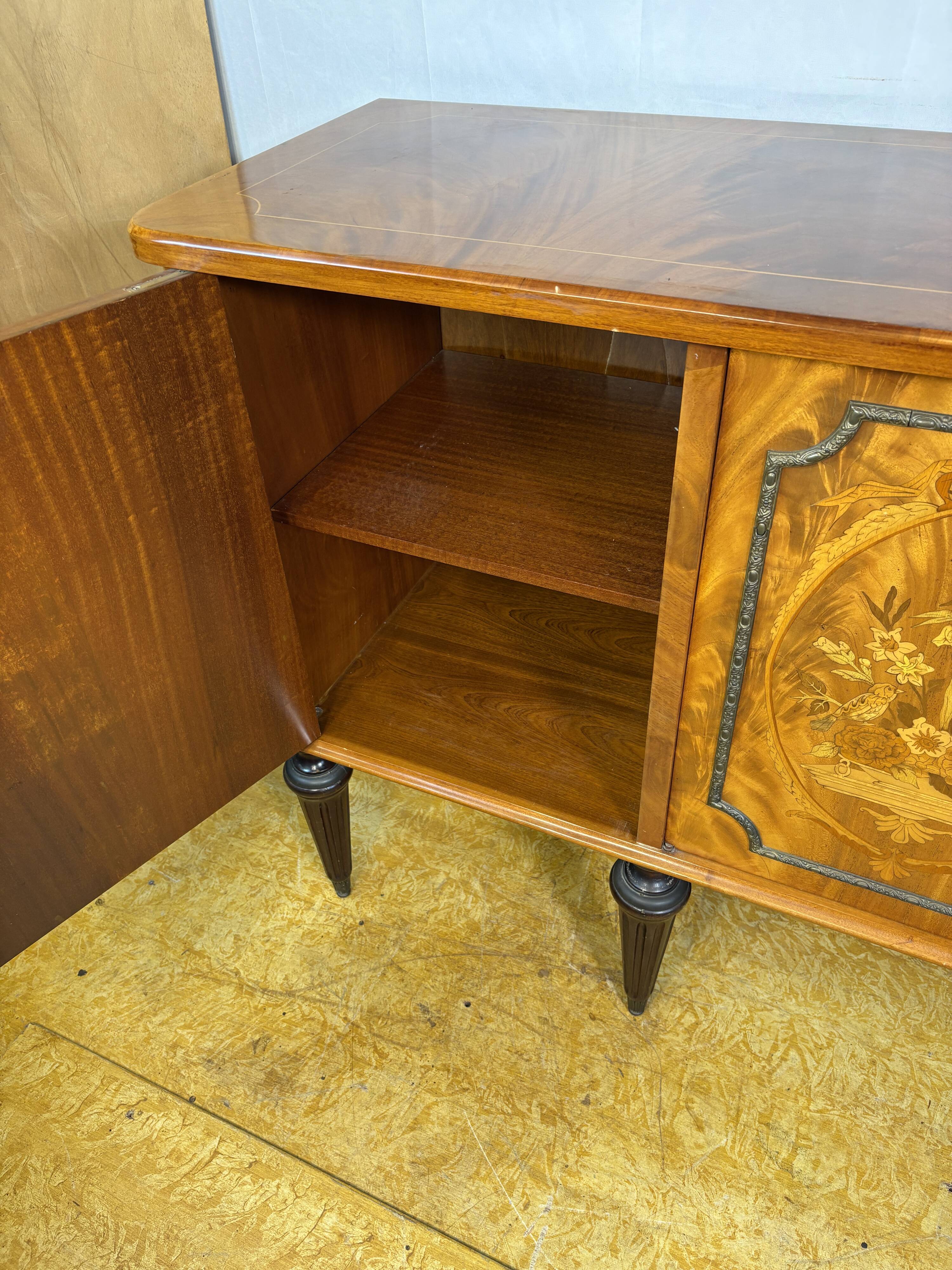 Exceptional Antique Marquetry Inlaid Hall Console / Sideboard – Circa 1900
