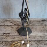 Vintage wrought iron lamp, table lamp, ironwork, lamp