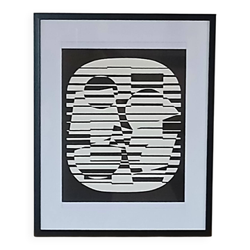 Victor vasarely sérigraphie d'après l'œuvre zeta réalisée en 1955
