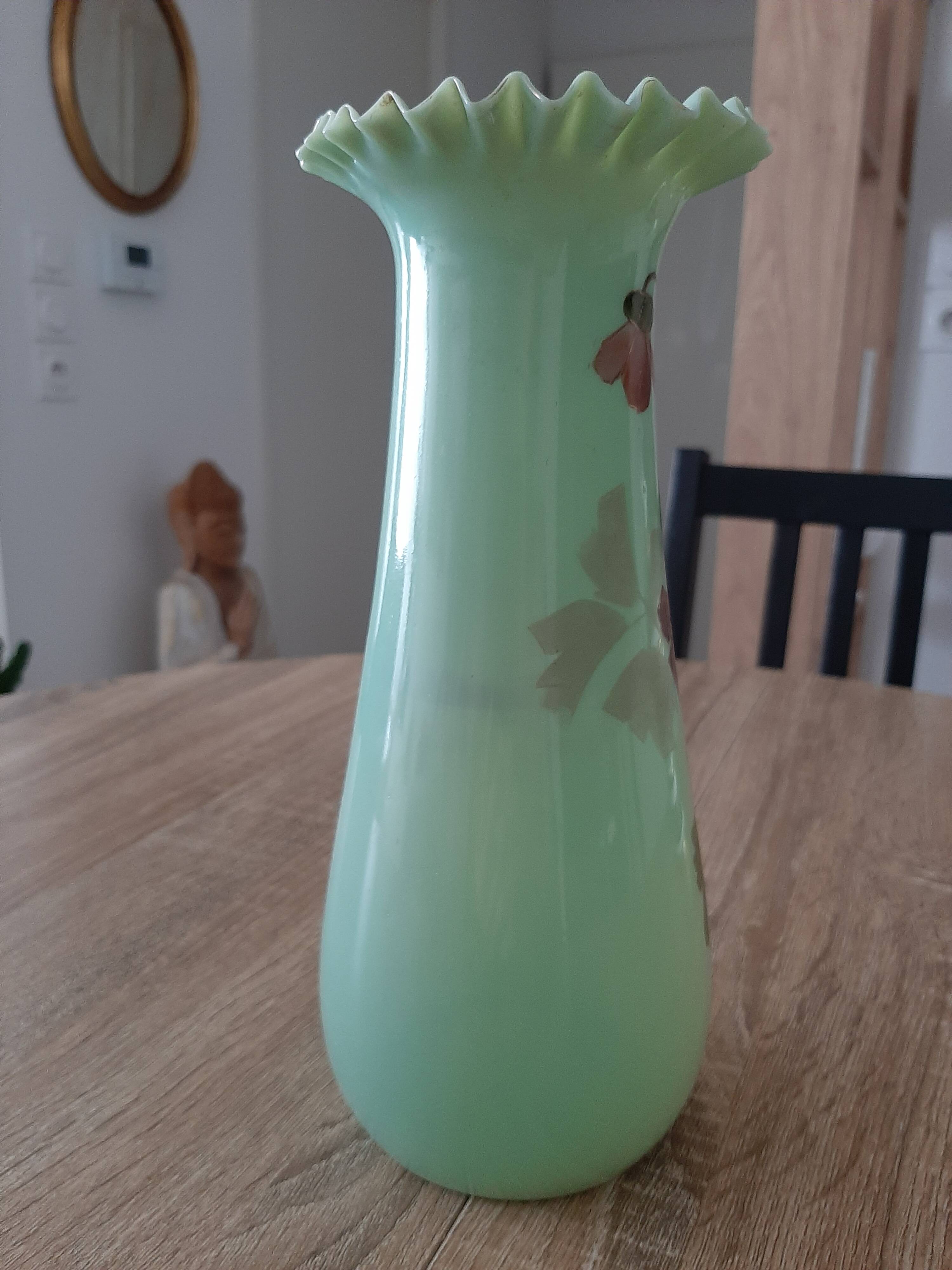 19th-century opaline blown vase