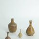 Set of 4 Scandinavian collectible vases in brown stoneware by Gunnar Borg.