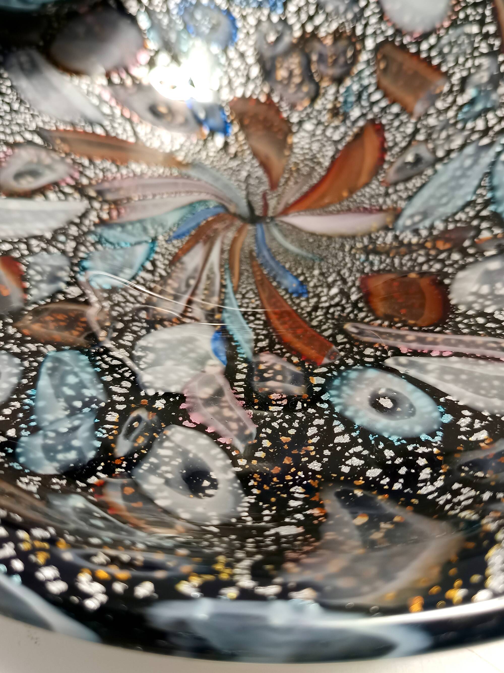 Black Murano Glass "Tutti Frutti" Ashtray / Vide-Poche attr. to Avem