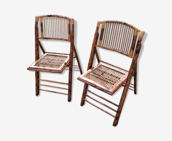 Set de 2 chaises bambou pliantes