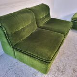 Pair of modular armchairs with ottoman, 70s