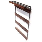 Large vintage rosewood coat rack with hooks made in the 60s