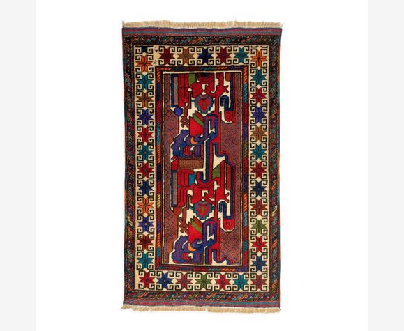 Tapis kilim Afghan tribale en laine tissé et noué à la main