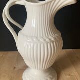 Gien earthenware white pitcher