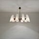 Grand lustre en laiton autrichien de style mid-century moderne par Rupert Nikoll