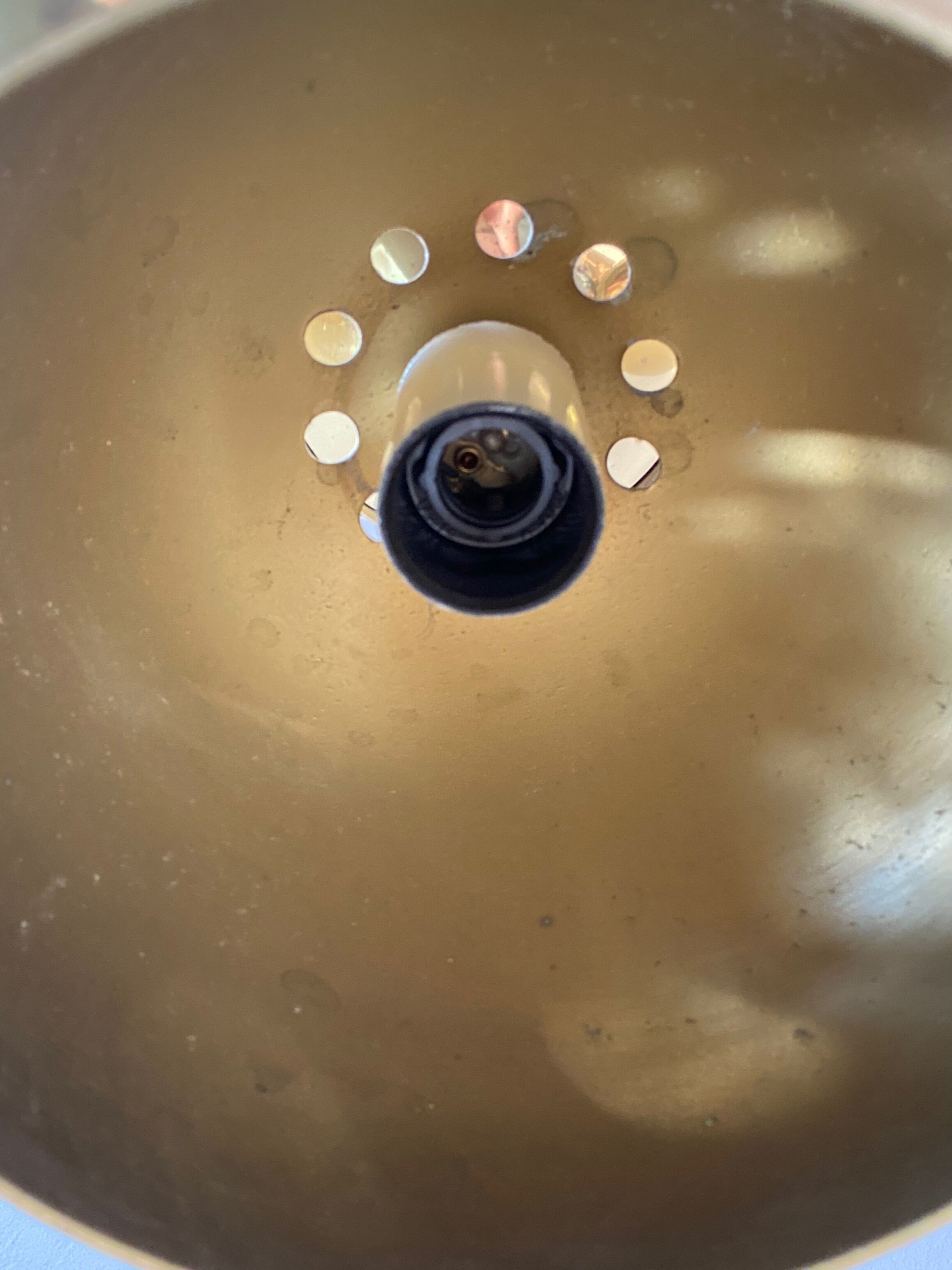 Set of three Vintage Golden Bell Scandi-Lamp Pendant Lamps 1960's Denmark