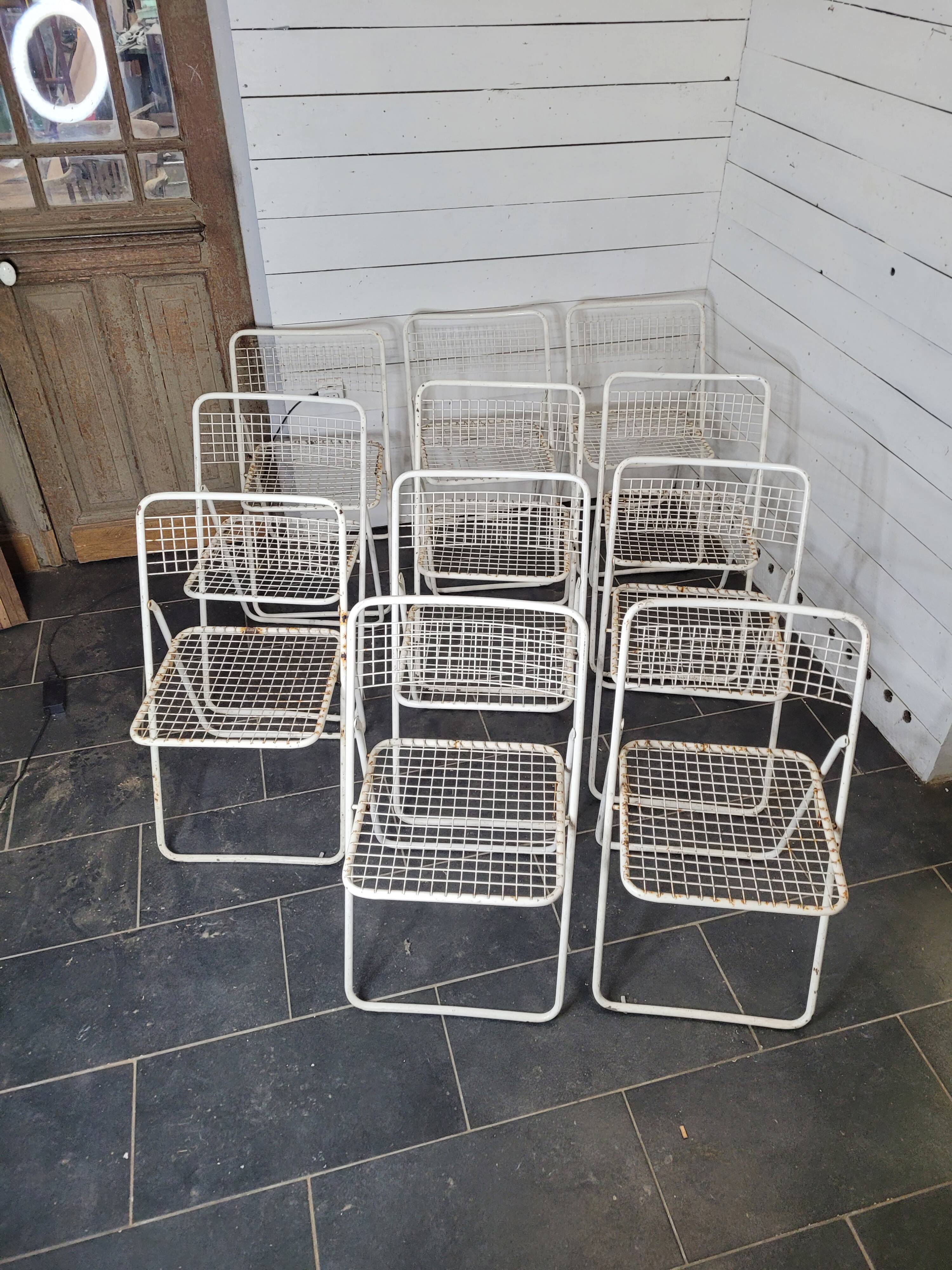 11 folding chairs, Ted Net by Niels Gammelgaard from the 70s
