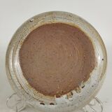 Hollow stoneware dish signed Pierre lion Puisaye