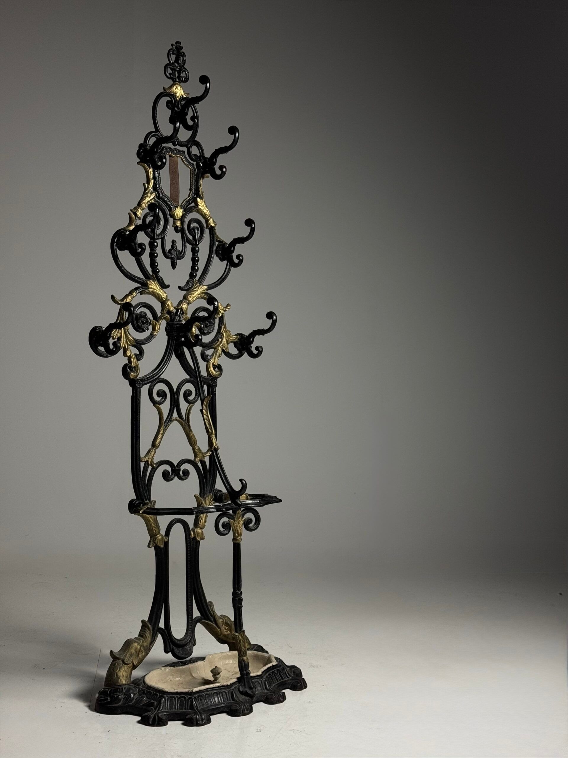 19th century cast iron coat rack