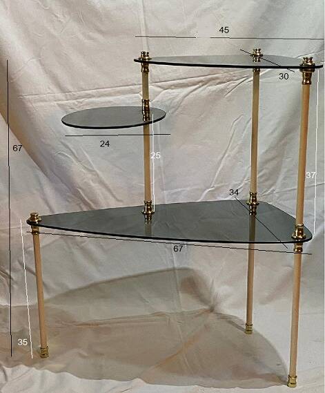 Smoked glass tripod side table, 1950