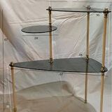 Smoked glass tripod side table, 1950
