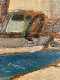Ancient painting, Marine, the Riviera 50/60s
